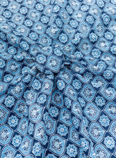Pure Cotton Cambric Indigo Color Floral Block Print Fabric